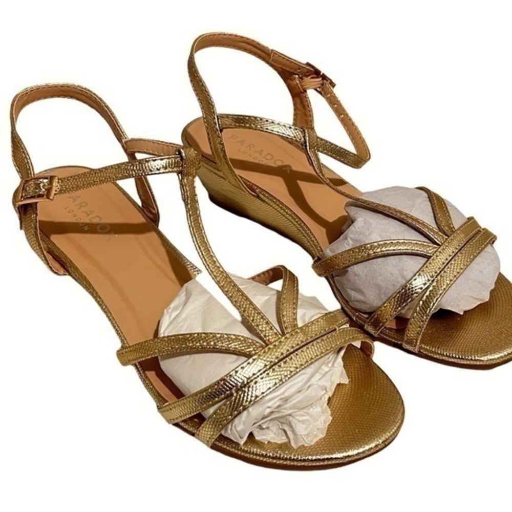 Paradox London Tessa Champagne Strappy Sandals